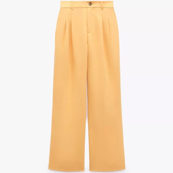 Zara Orange High Rise Wide Leg Trousers - Picture 1 of 2